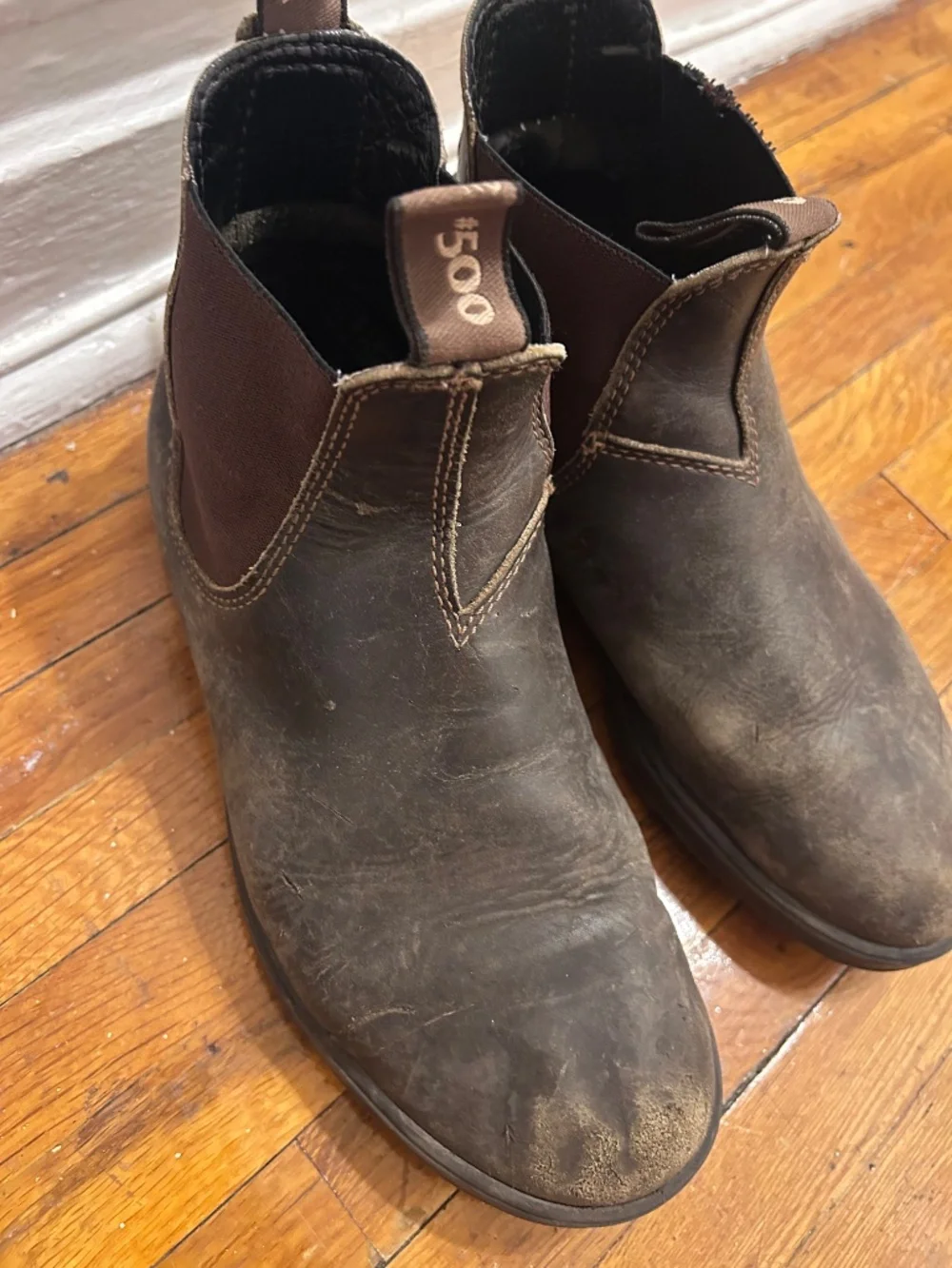Blundstone 500 Leather Chelsea Boots Original Stout Brown Size US 8 AU 7
